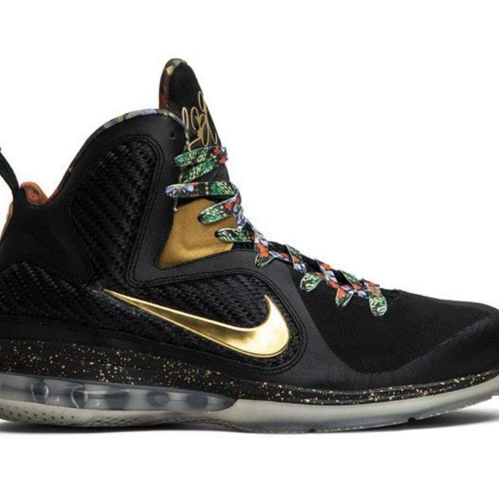 Nike Lebron 9 'Watch the Throne' (2022) Gold Mens Size US 10 Sneakers Rare New